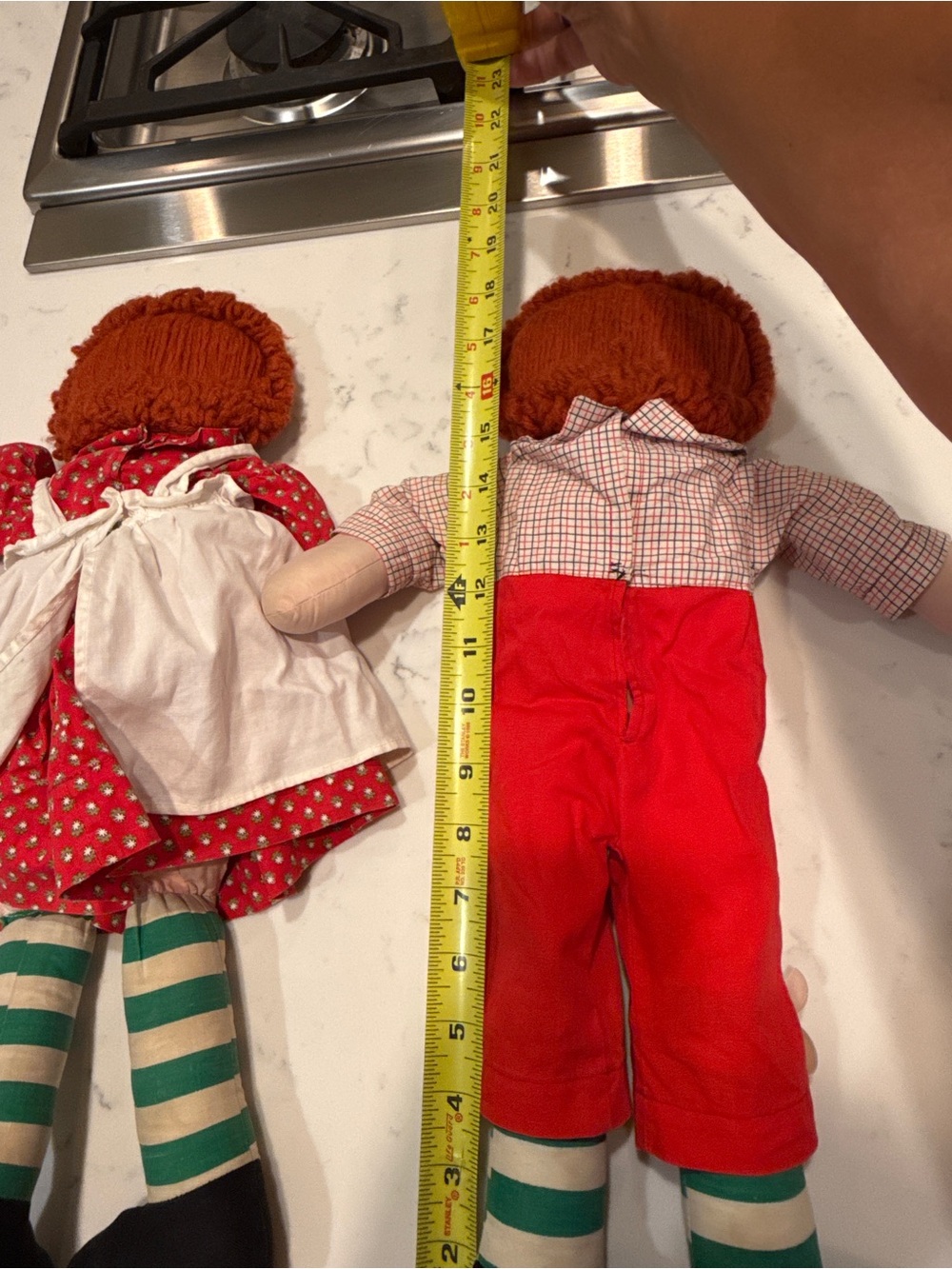 Vintage Raggedy Ann & Andy Style Handmade Cloth Dolls Country Farmhouse Decor - Picture 13 of 16